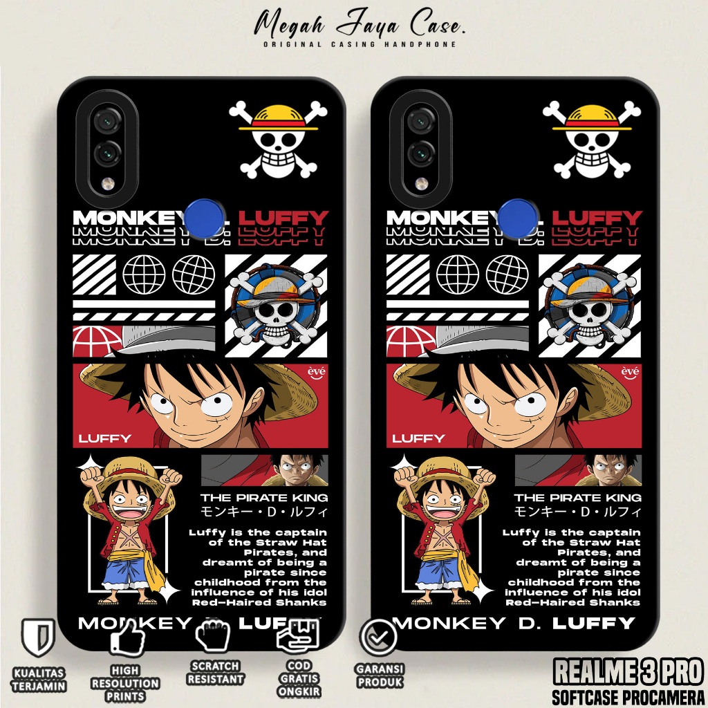 Case Realme 3 Pro - Casing Realme 3 Pro Motif ONE PIECE - Softcase Hp Realme 3 Pro - Kondom Hp - Pel