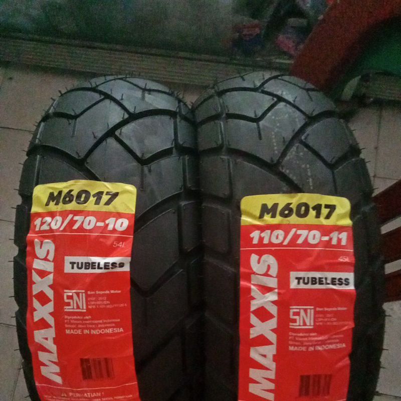 ban maxxis ring 10 dan 11 sepasang depan dan belakang ukuran 120-70/10 dan 110-70/11,ban tubeless Ve