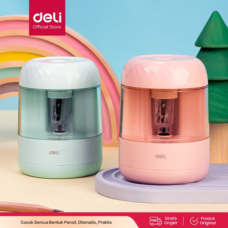 

Deli Rautan Pensil Elektrik Otomatis / Electric Pencil Sharpener Lucu Pink Hijau VA100