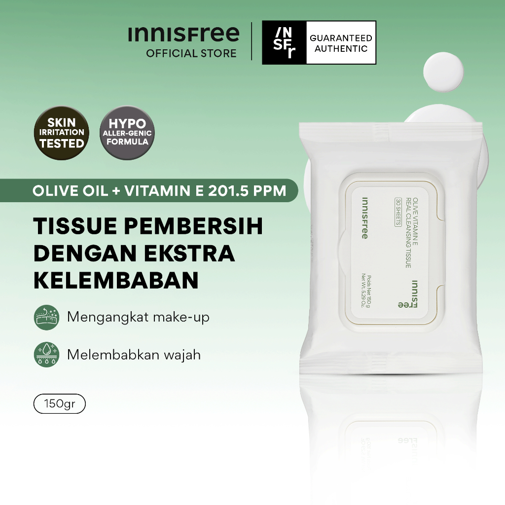 Innisfree Olive Vitamin E Real Cleansing Tissue 30s