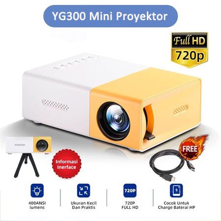 Proyektor mini YG300 Portable Led mini Proyektor HP Mini Home Smart Theater Proyektor
