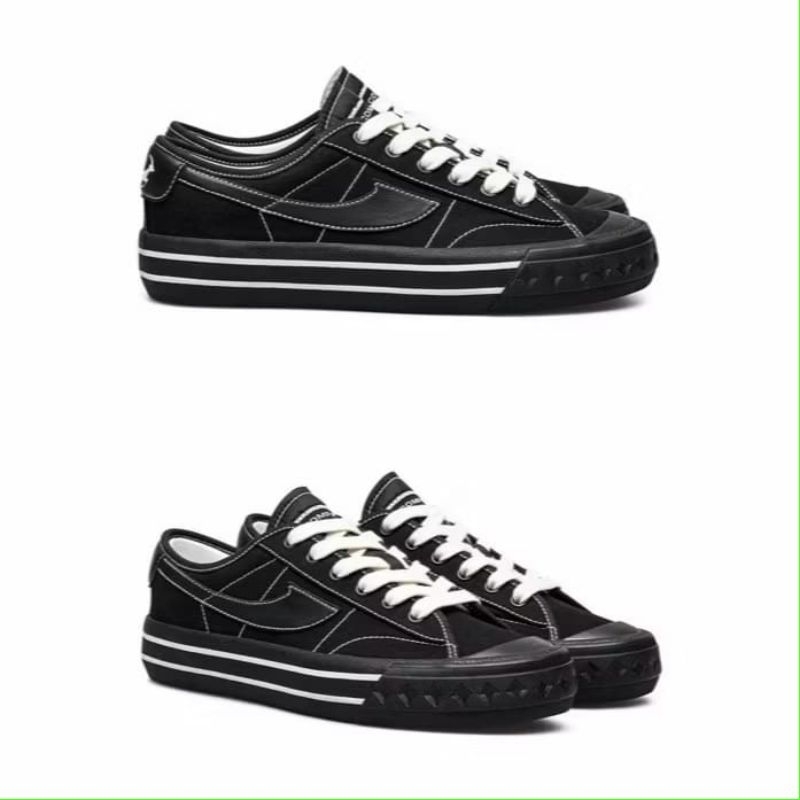 Promo sepatu sekolah compass retrograde hitam full black sneakers kasual shoes pria wanita