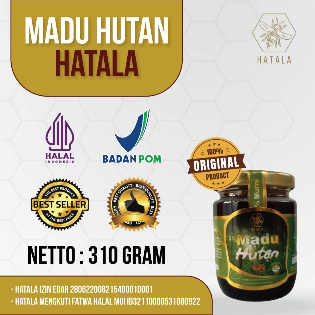 

Madu Asli Murni Grade A Nektar Multiflora Madu Hutan Hatala 310 gr 100% Alami Pure Natural Raw Honey