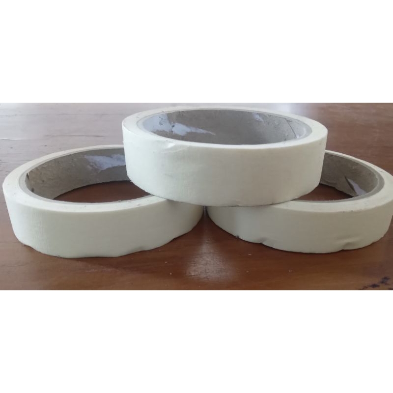 

solasi kertas riject 24mm x 21 yard || masking tape 1 inch || lakban kertas 24mm x 21 yard