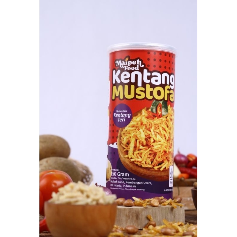 

Kentang mustofa Kentang Teri oven Maipeh food Premium tabung isi 150 gram harga untuk 1 tabung - Varian Rasa Kentang Teri