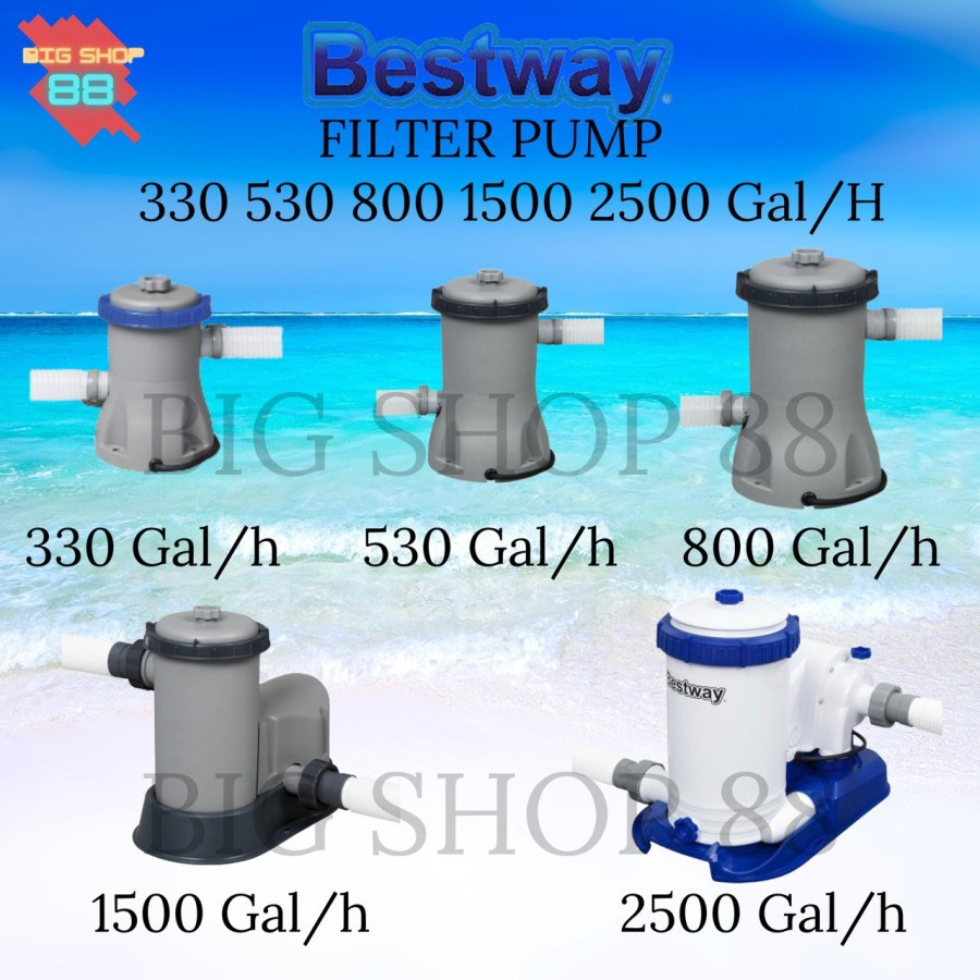 BESTWAY FILTER PUMP BESTWAY FLOWCLEAR POMPA FILTER KOLAM RENANG KOLAM IKAN BESTWAY 330 530 800 1500 