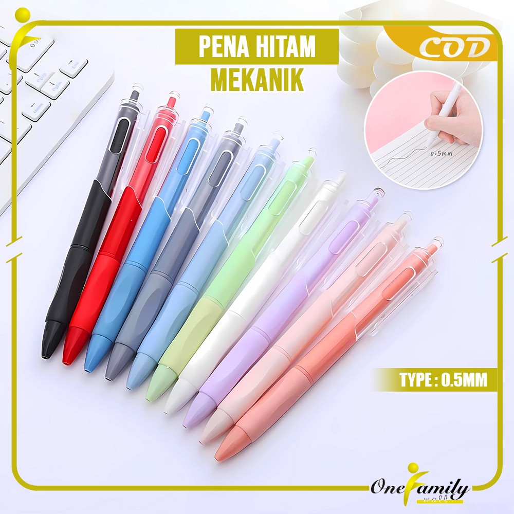 

ONE-A100 Pulpen ST Cepat Kering 0.5MM Pulpen Mekanik Cetekan Pena Netral / Retractable Pen Student / Pena Hitam