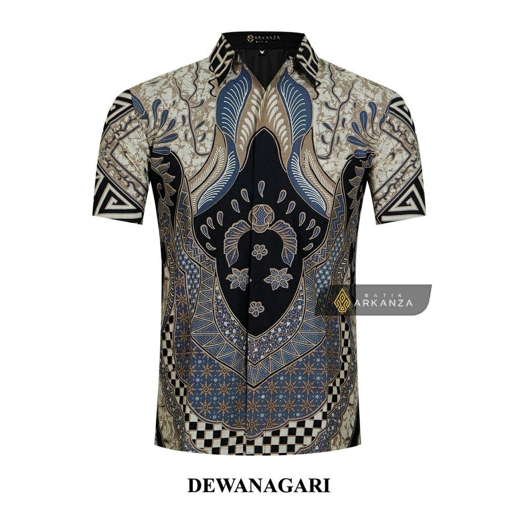 BATIK ARKANZA Motif Dewanagari Kemeja Baju Batik Pria Slim Fit