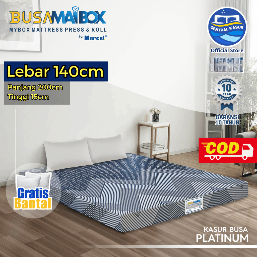 Kasur Busa Platinum 140x200x15cm (FREE BANTAL) - BusaMaibox Matress (Garansi 10 Tahun)