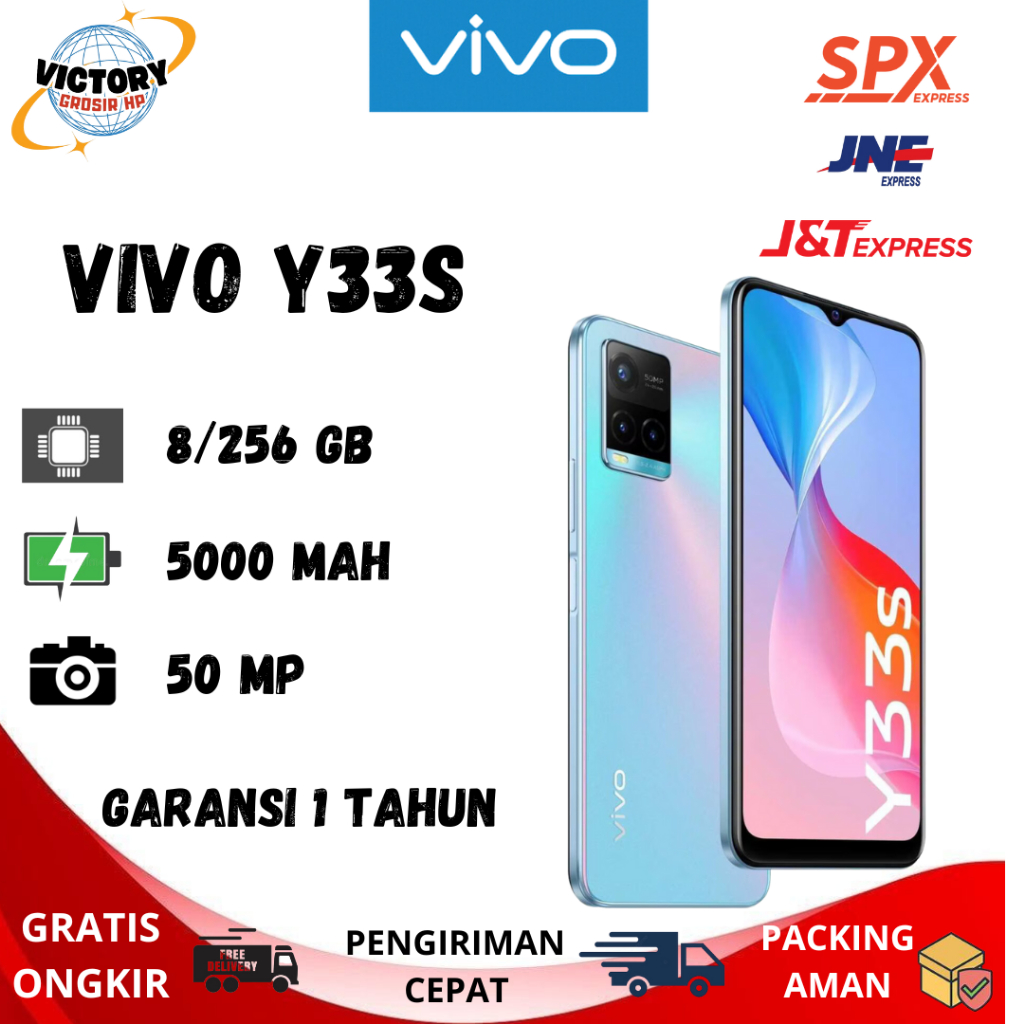 HP VIVO Y33S RAM 8/256GB NEW FULLSET ❤️ BERGARANSI 12 BULAN ❤️