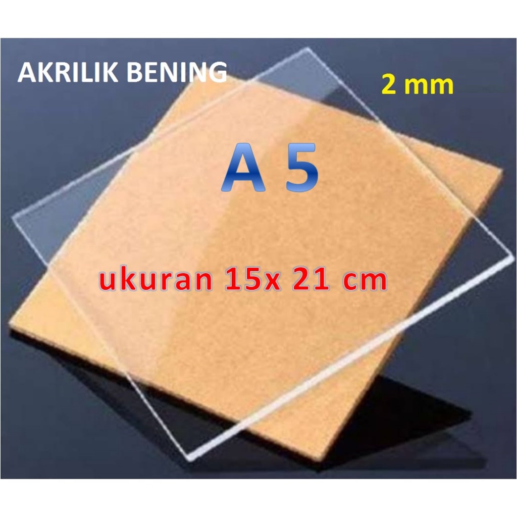 AKRILIK 2MM WARNA BENING UKURAN A5
