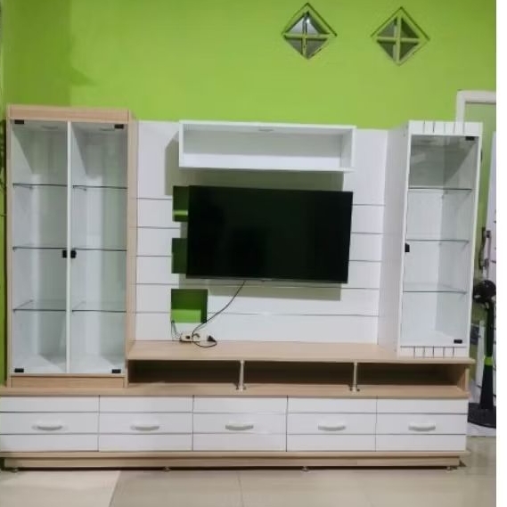Lemari kabinet tv partisi penyekat ruangan/ mewah murah