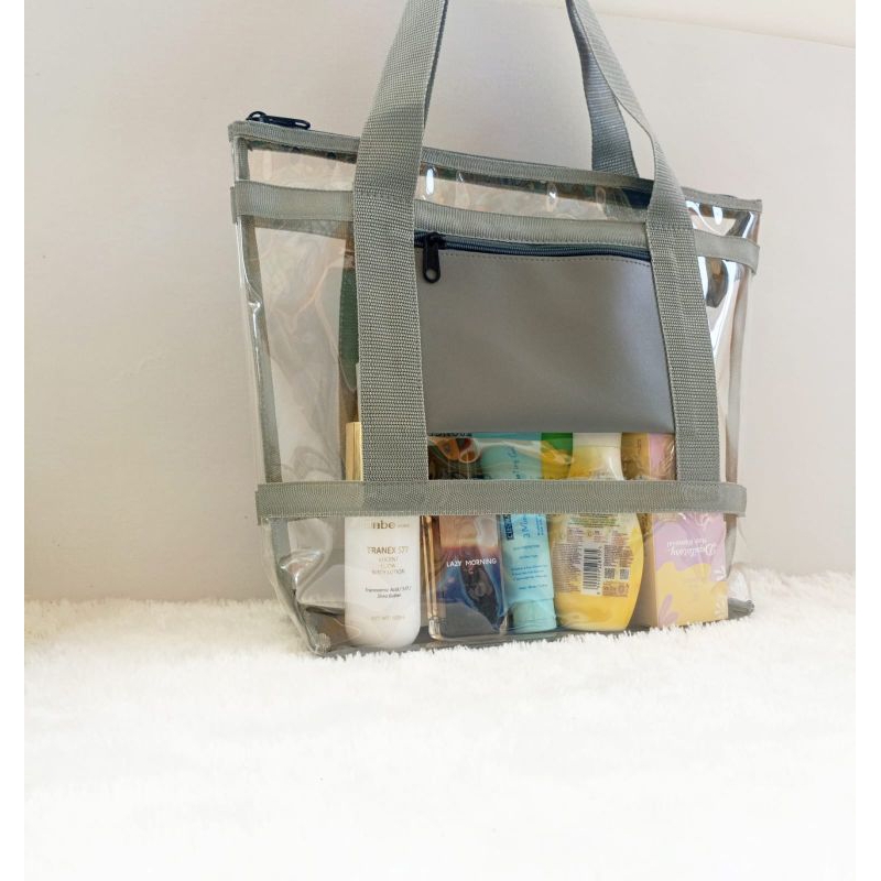 Tote bag transparan tas PVC tas kuliah