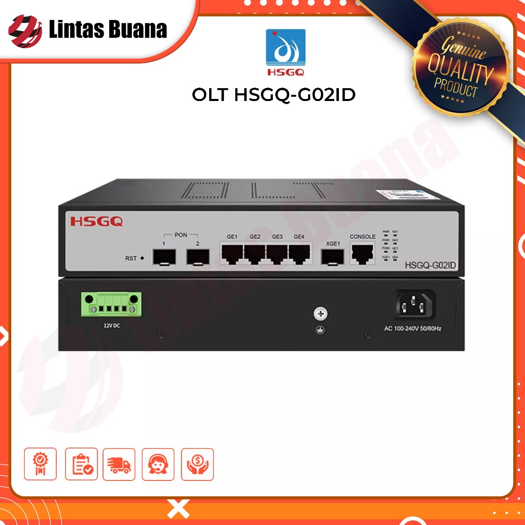 OLT GPON HSGQ-G02ID 2 Port GPON OLT 10G Uplink AC+ 12V DC, Include Gpon Module C+++ 2 unit