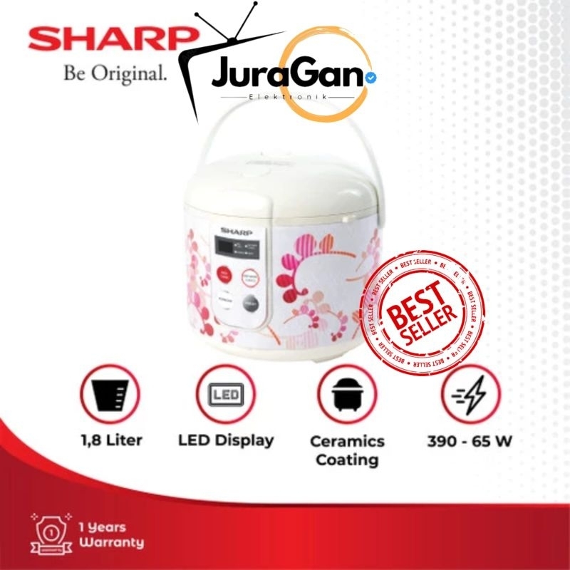 Sharp Cook Wear Touch Panel Rice Cooker Red 1.8L 390 W KS-T18TL-RD