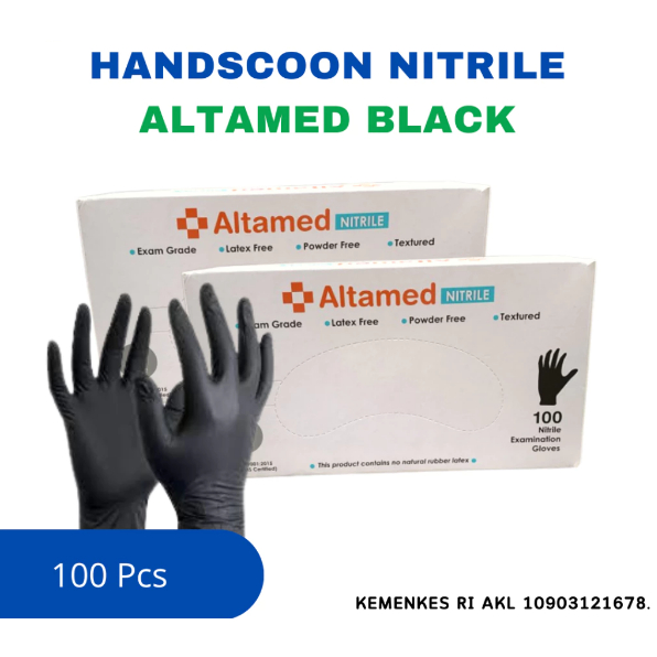 Handscoon Nitril Hitam Altamed S M L