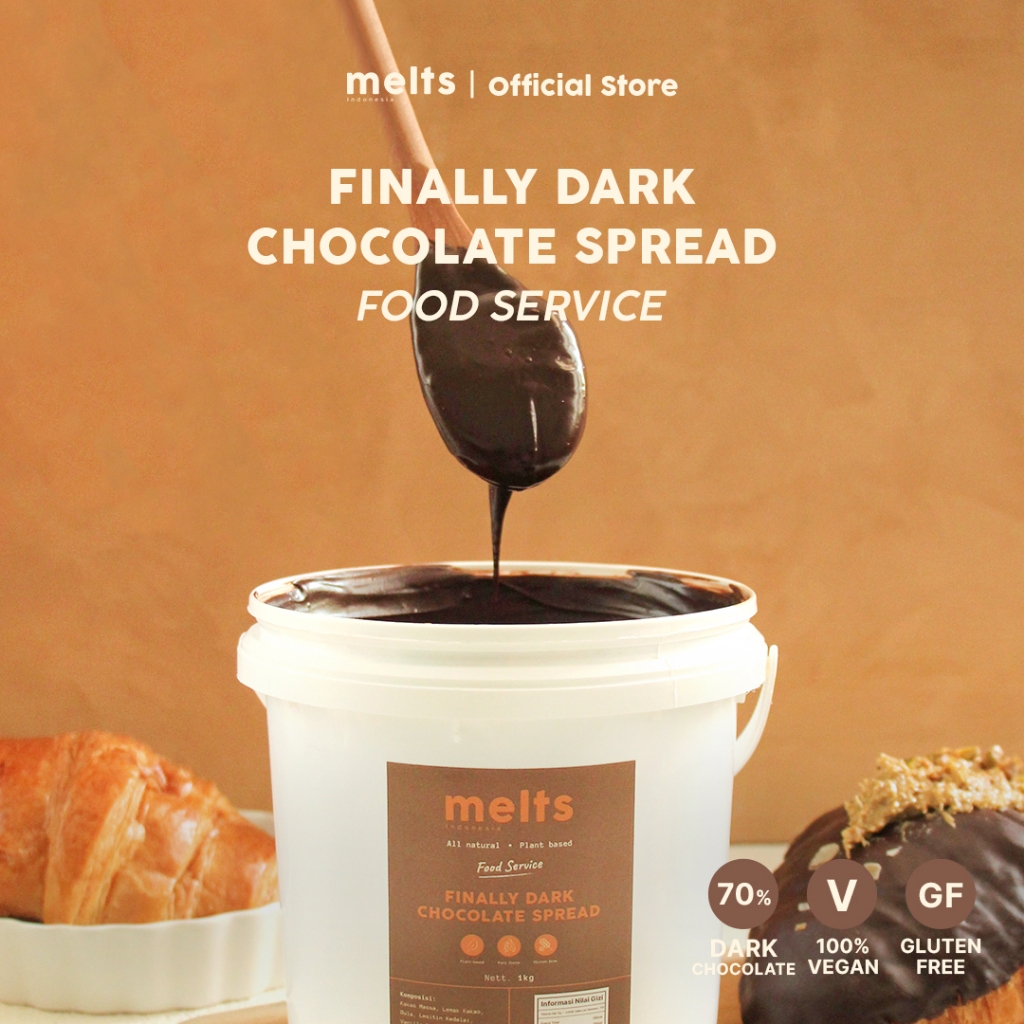 

Melts Food Service Finally Dark Chocolate spread selai coklat Kiloan 1 kg untuk Baking dan bahan Kue