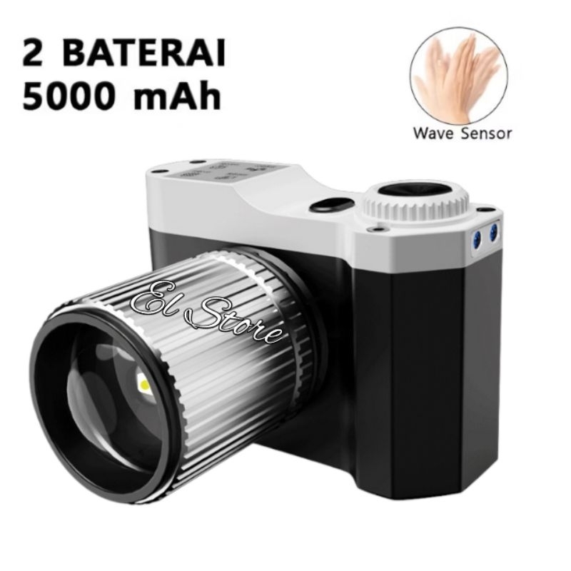 Senter Kepala Cas LED Laser Zoom In out Sensor Gerak 3 Mode WH-818