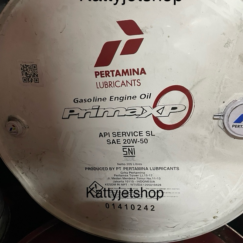 oli drum prima xp sae20w50 209liter dijamin ori dari pertamina pengiriman hanya daerah bandung