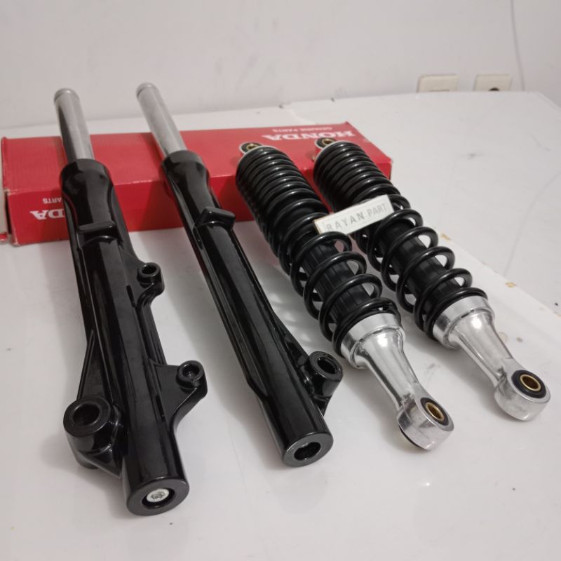 AS SHOCK DEPAN+BELAKANG SUPRA X 125 KARBU SUPRA X 125 KARBU KPH HITAM