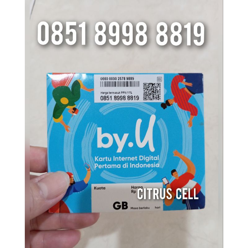 Kartu Perdana Telkomsel By U 4G 5G 12 Digit Nomor Cantik 0851 8998 8819 Free Kuota Utama 3 GB