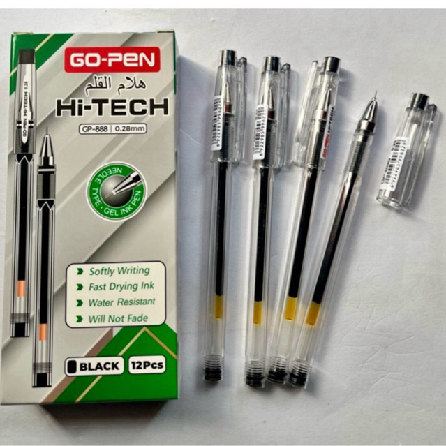 

PULPEN GEL GP-888 HI-TECH/0,28/12 PCS/TINTA HITAM(PAK)