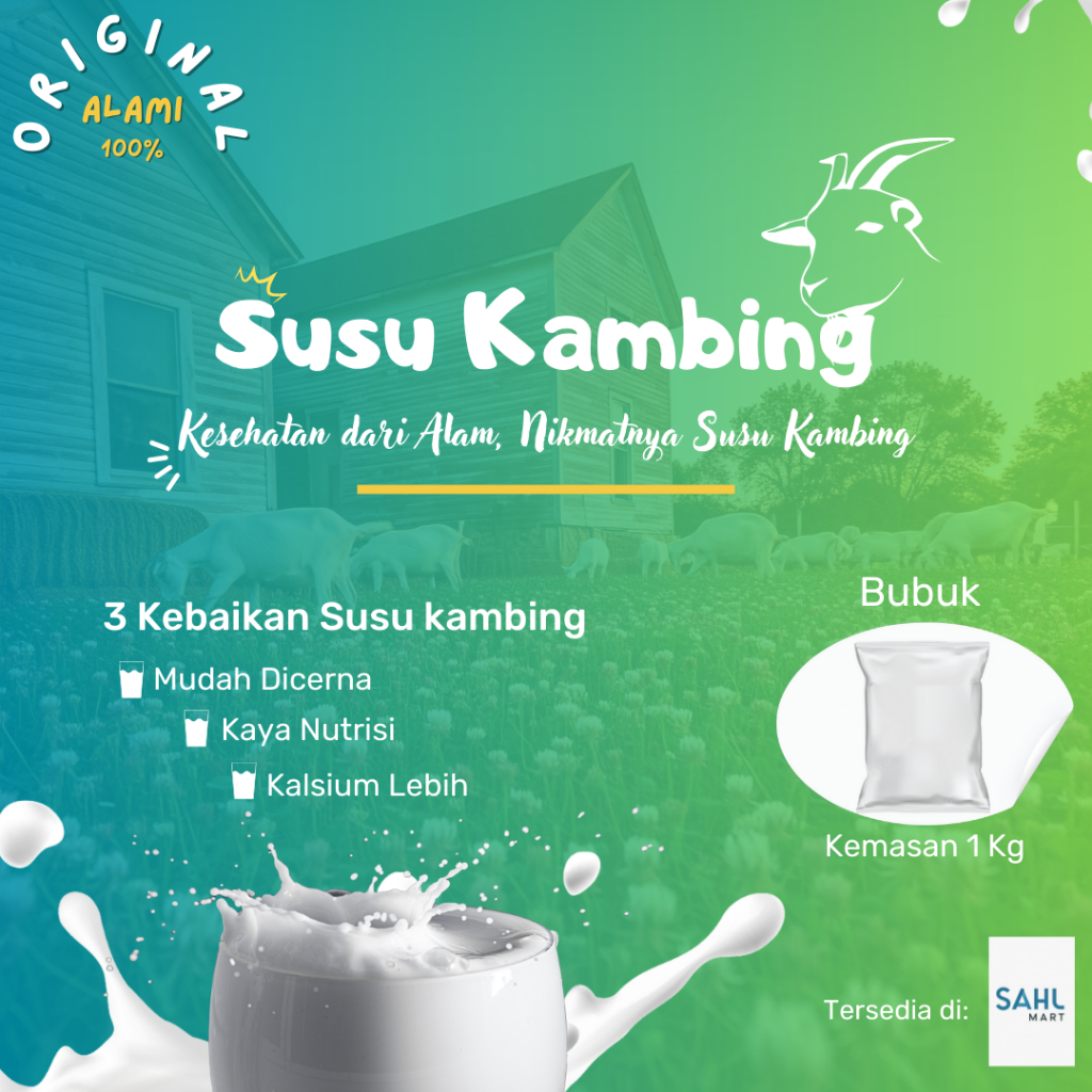 

Susu Kambing Bubuk - Rasa Original - Kemasan Pouch 1kg