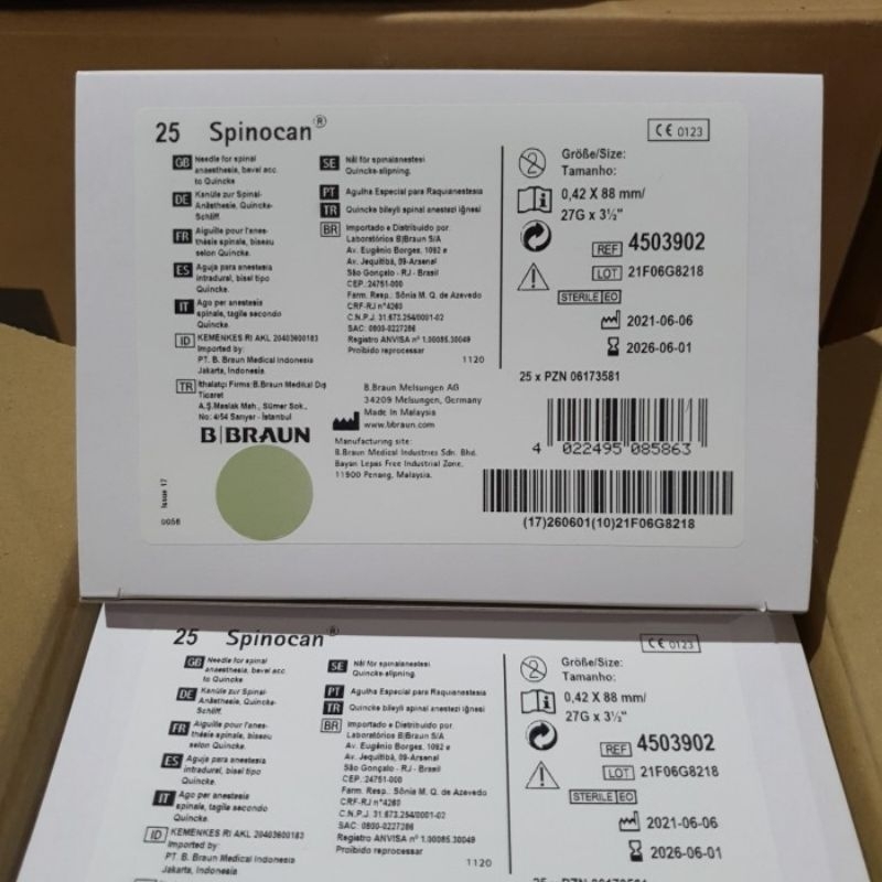 Spinocan 27G B Braun Spinal Needle