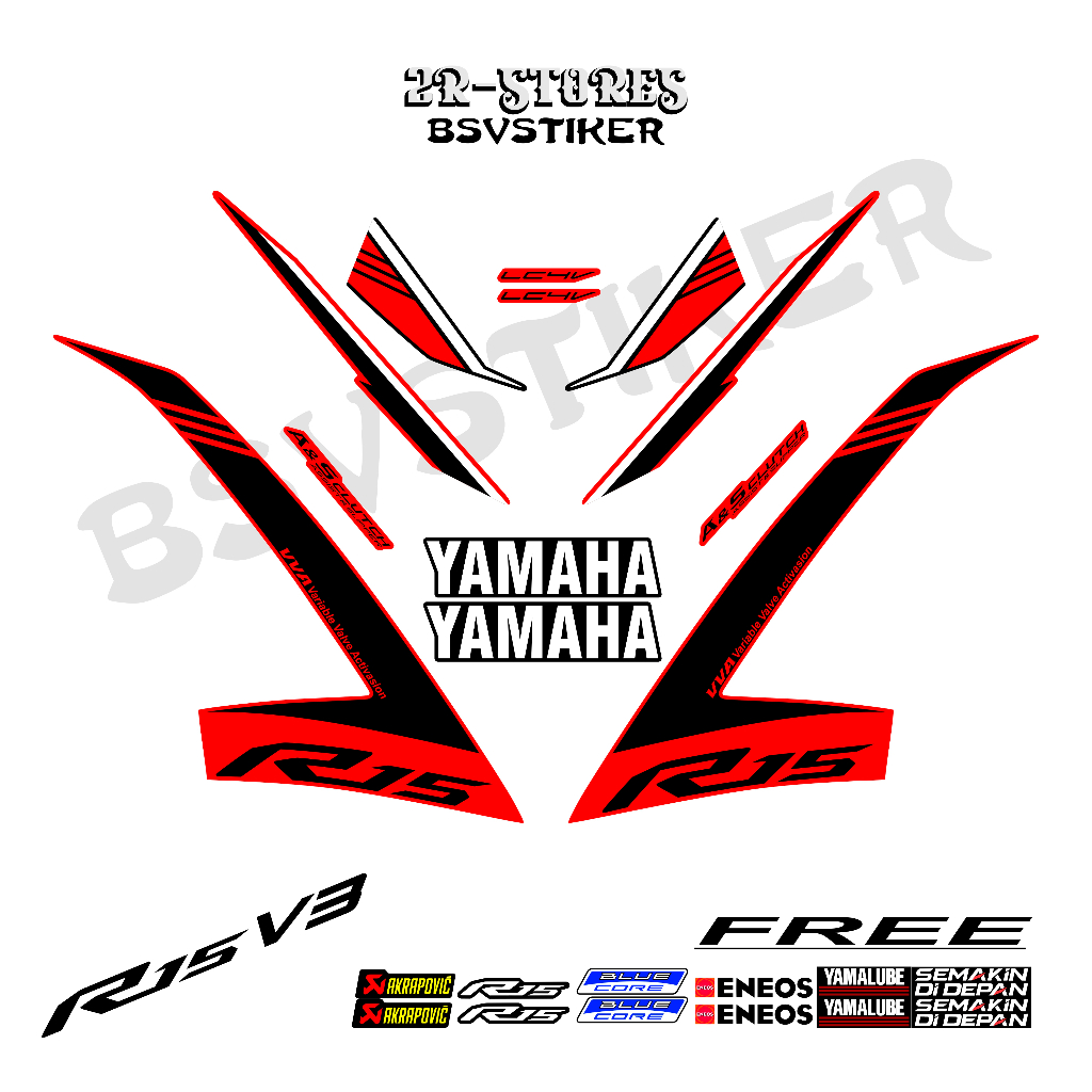 stiker striping r15 v3 grafis simple line (sku1) #stikerR15v3 #stripingR15v3