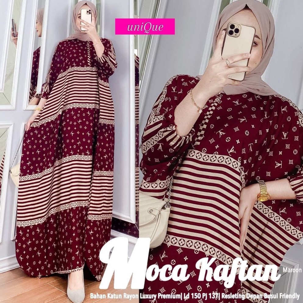 KODE U55O KAFTAN MOCA  GAMIS KAFTAN LV SUPER JUMBO BUSUI RESLETING  GAMIS MEWAH MURAH ELEGAN