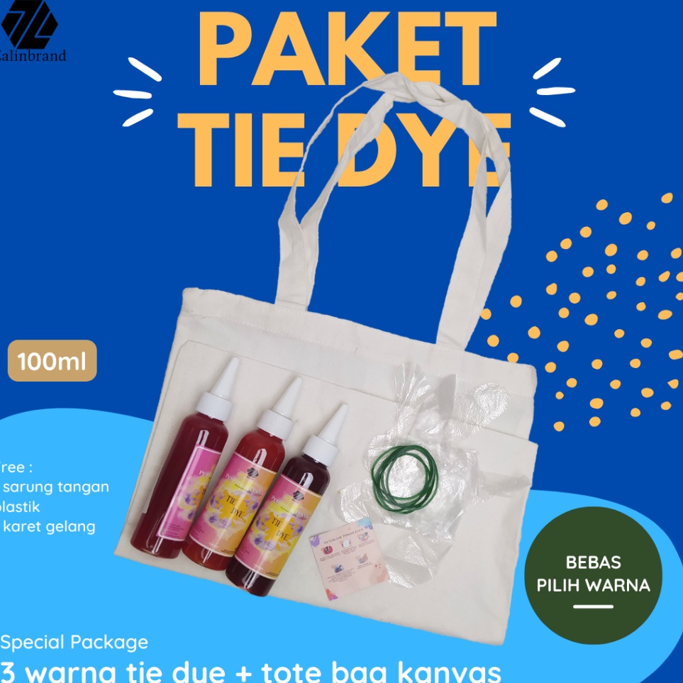 

KODE L73L Tie Dye Kit Tote Bag Kanvas Viral Paket DIY Tote Bag Tie Dye
