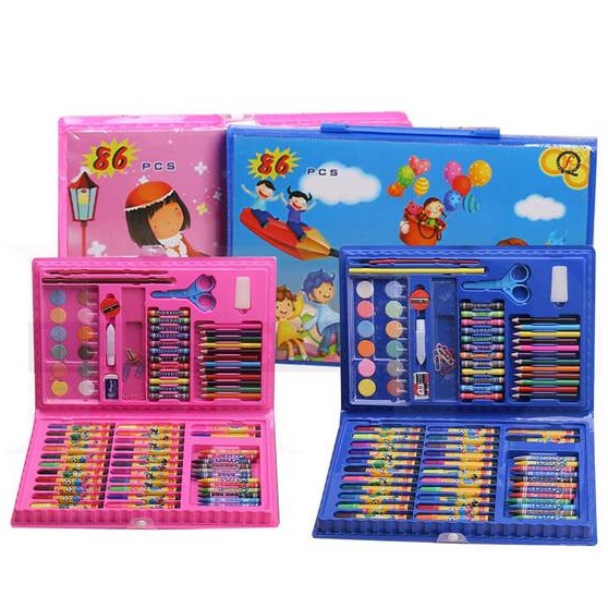 

Kualitas Heboh Colouring Set 86 pcs Pensil Warna Crayon set Kado anak 86in1