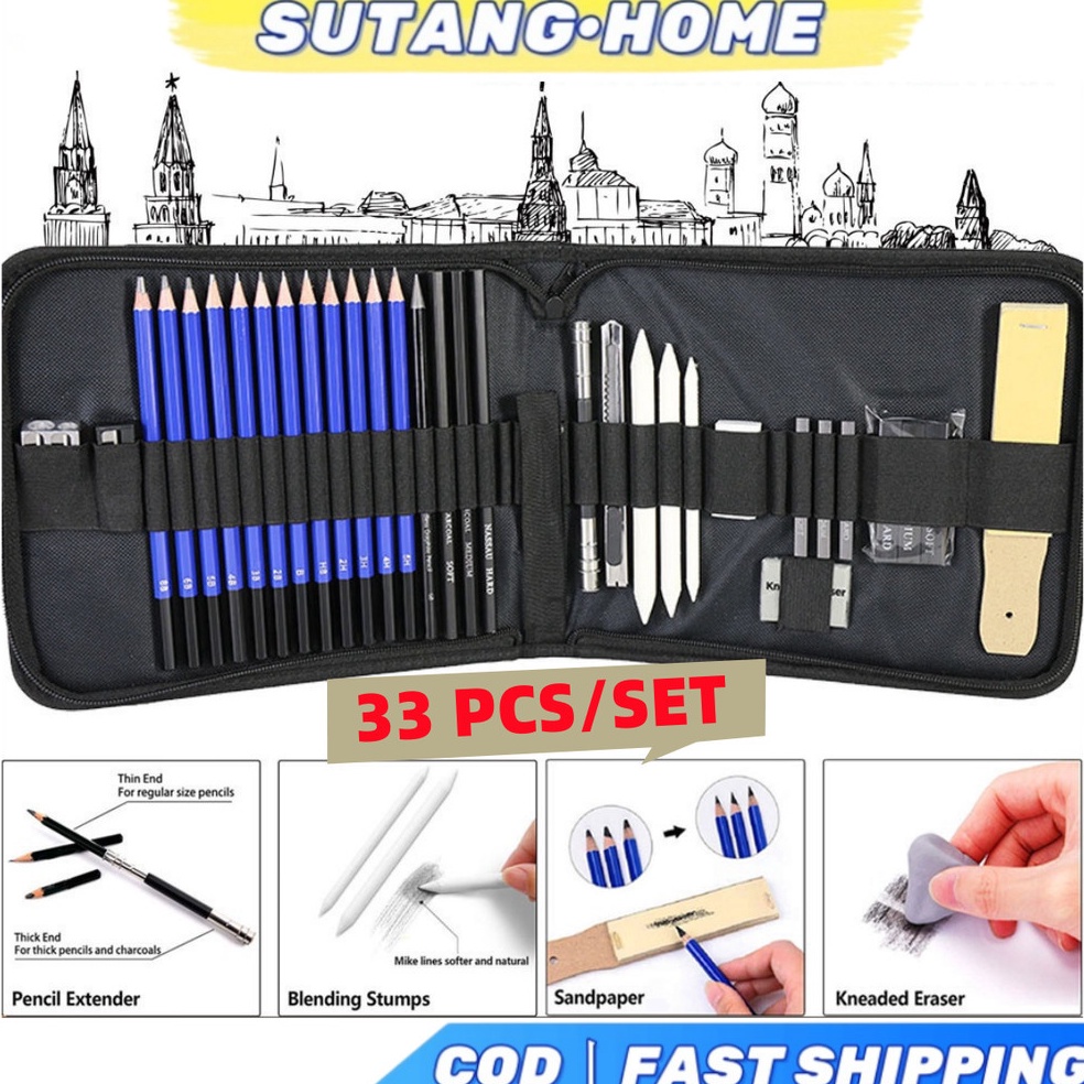 

Paket Terbatas SUTANG 33PCS35PCSSet Sketch Pencil Pisau Penghapus dan Pensil Gambar untuk Keperluan Sekolah Pencil Drawing Set