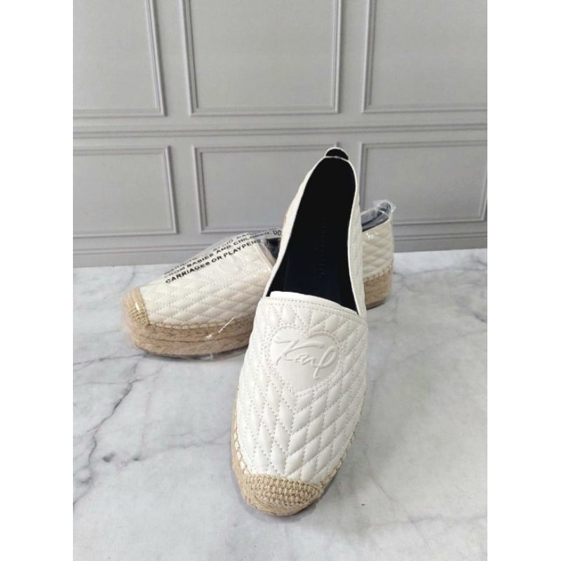 Sepatu Wanita Karl Lagerfeld Espadrilles White Leather