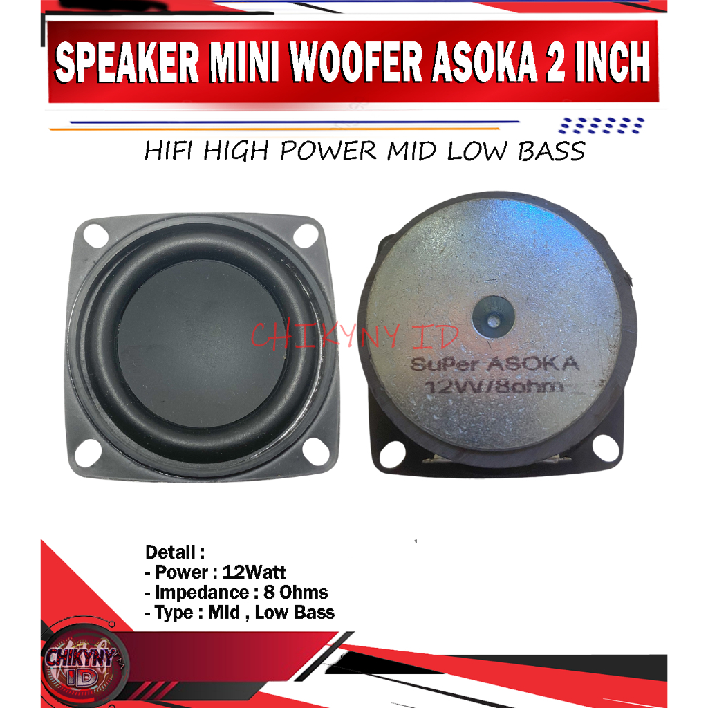 SPEAKER ASOKA MINI WOOFER 2 INCH HIFI HIGH POWER MID LOW BASS