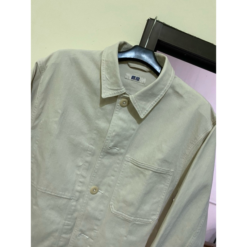 CEK ONGKIR DISINI Uniqlo Chore Denim Work Jacket off white
