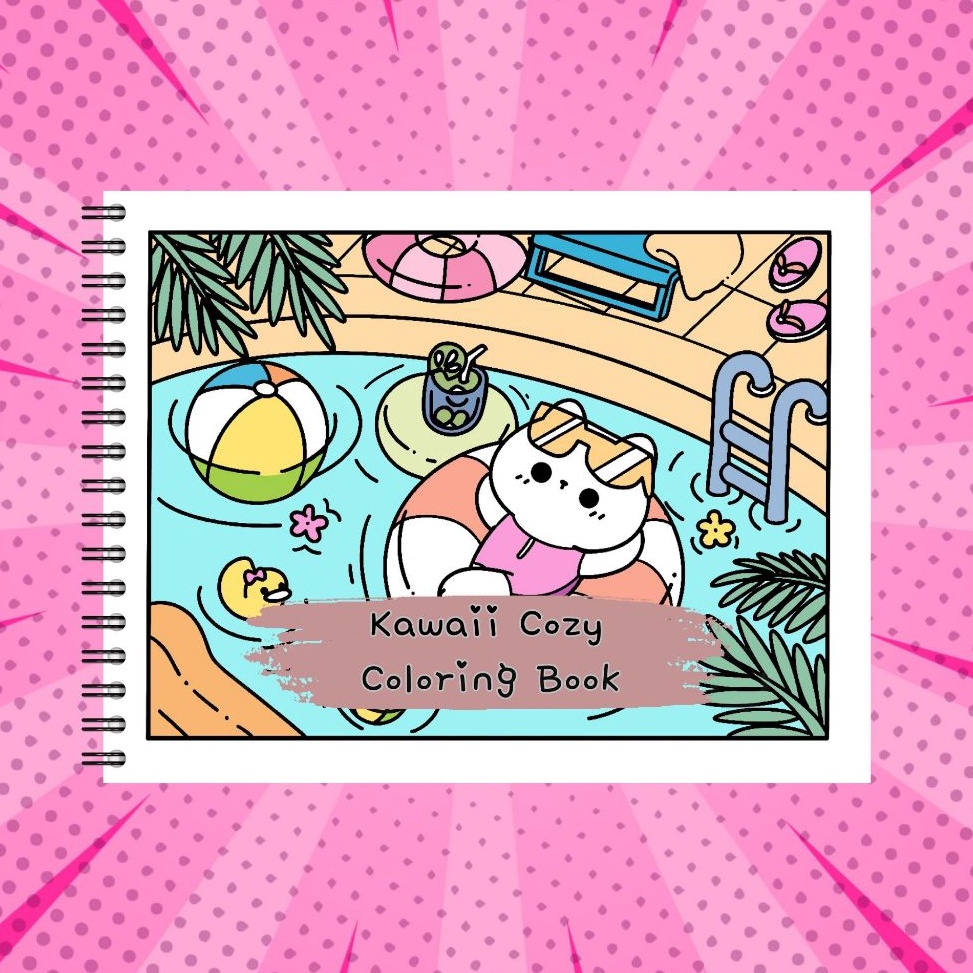 

KODE B86S Kawaii Cozy Coloring Book Buku Mewarnai Dewasa dan remaja Kertas Tebal