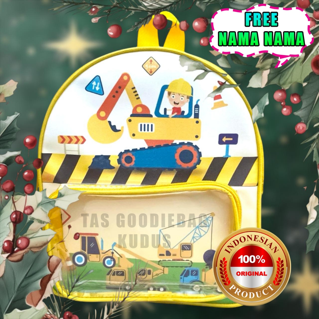 Tas Ultah Anak / Tas Souvenir Anak / Tas Ultah Pakai Nama / Tas Ultah Ransel Mika / Free Custom Desa