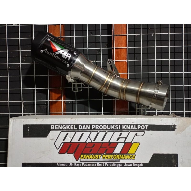 Knalpot racing Zx25r custom Austin go shorts (Zx25r old header ori dipotong)