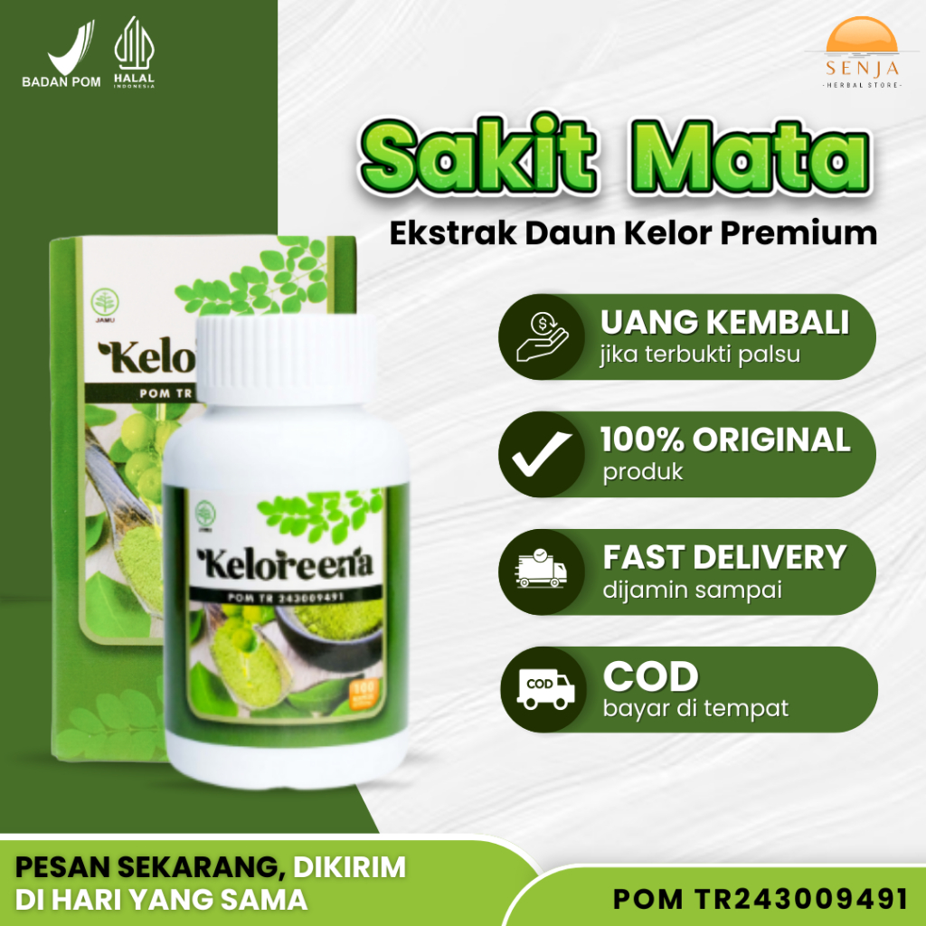 Keloreena Obat Sakit Mata Matarak, Rabun, Floaters, Katarak, Mata Merah, Cegah Iritasi Mata