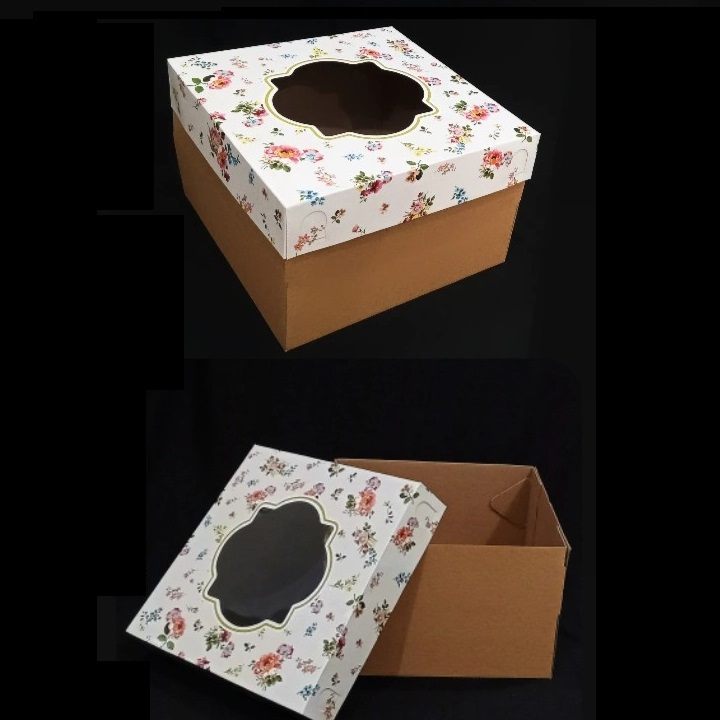 

( 5 pcs ) Box Shabby Putih Packaging Kue Tart Kotak Dus 25x25x16 cm Hampers Bolu Brownies
