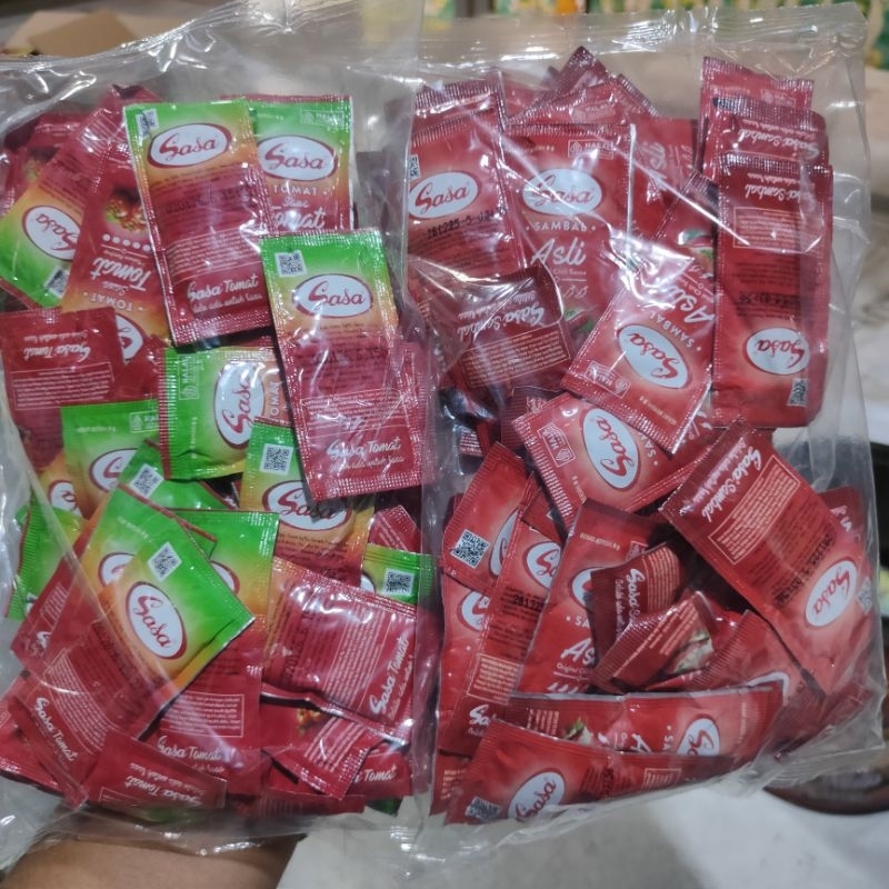 

sasa saus sambal asli sachet dan tomat sachet isi 48 pcs