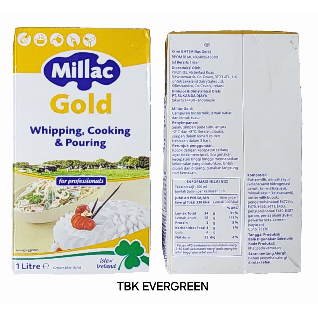 

Millac Gold Whipping, Cooking, Pouring Cream 1L