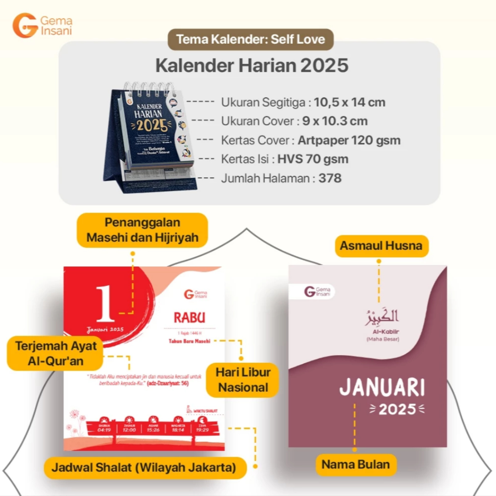 KALENDER HARIAN ISLAMI//KALENDER KALIGRAFI// KALENDER ANAK MUSLIM 2025