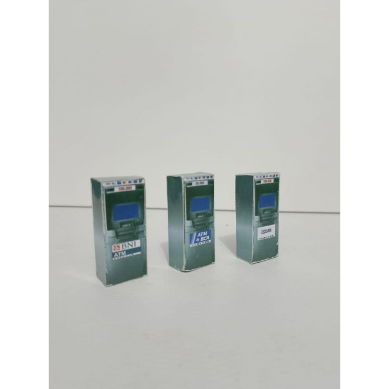 MINIATUR MESIN ATM SKALA 64 BAHAN PVC BOARD + STIKER