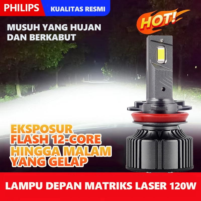 PHILIPS Philips lampu mobil lampu depan lampu depan H1 H4 H7 H11 HB3 HB4 HIR2 lampu kabut 120W lampu