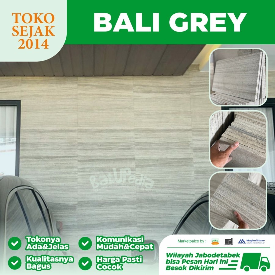 Batu Alam Dinding Bali Grey, Natural Stone Untuk Rumah Mewah Modern