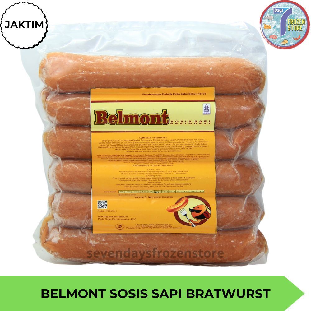 

Sosis Sapi Belmont Bratwurst Original kemasan 500 gr