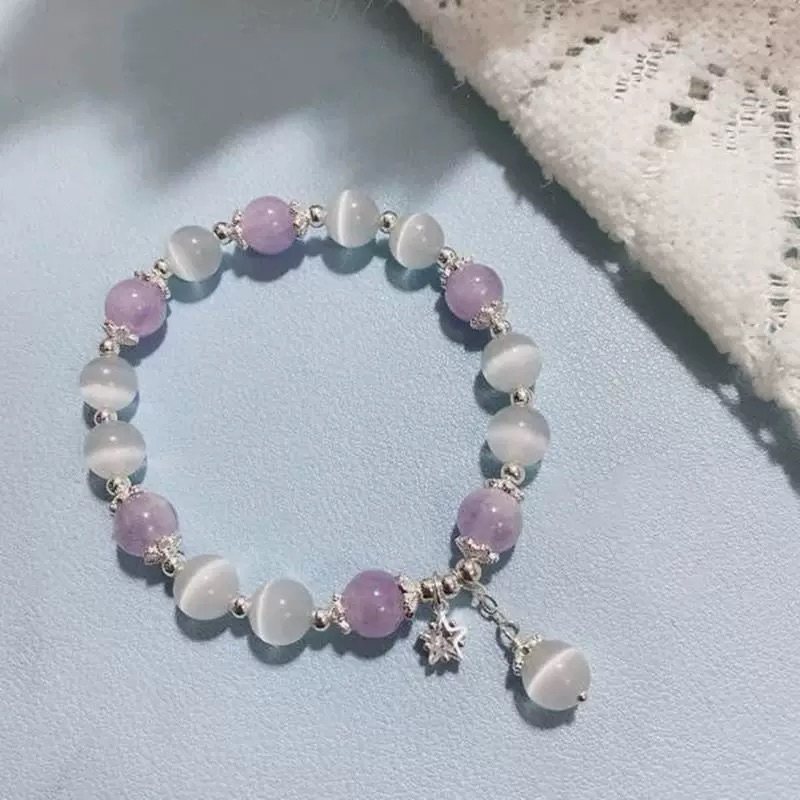 Crystal bracelet gelang aquamarine Moonstone batu fashion Bracelet Kristal Asli luar negeri Gelang k
