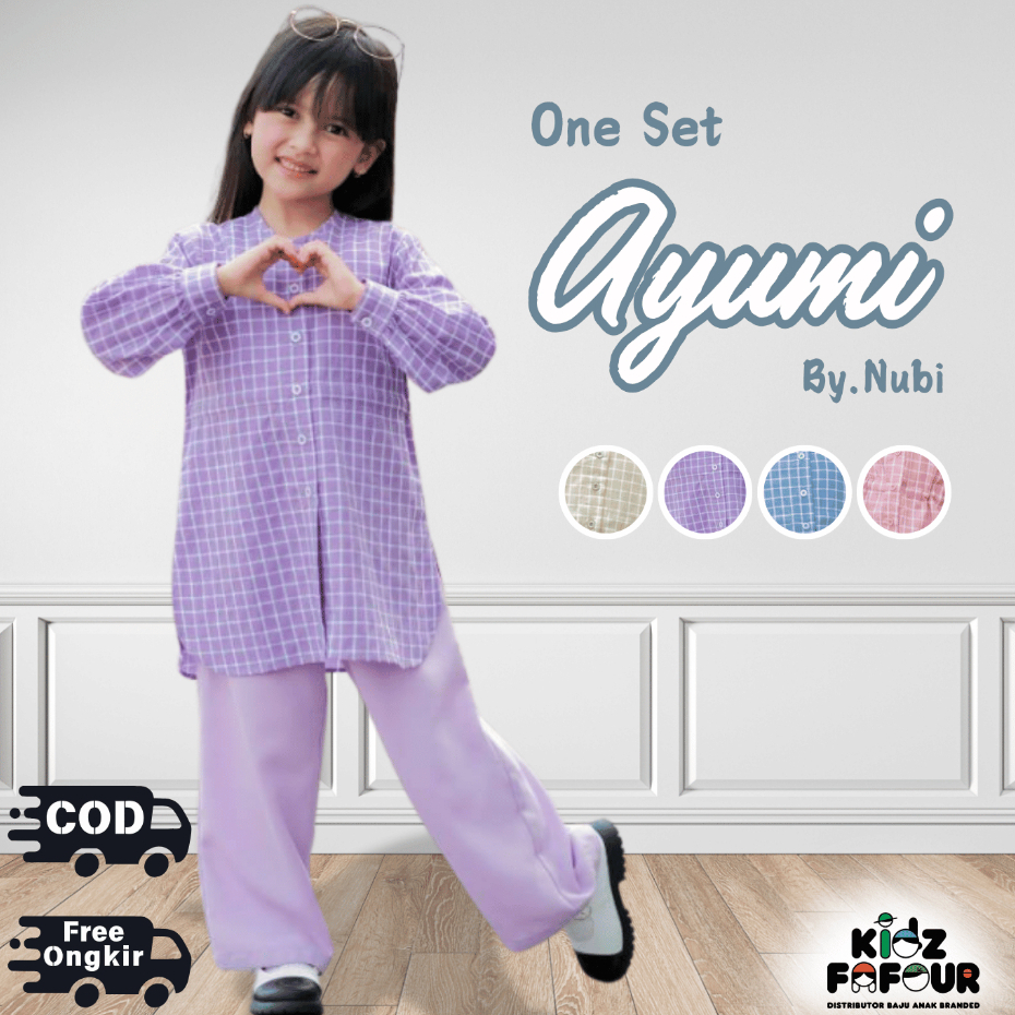 ONESET | ONE SET AYUMI NUBI ORI NUBINTANG BAJU MUSLIM DAN JILBAB KOREA ANAK REMAJA PEREMPUAN 2-14 TH